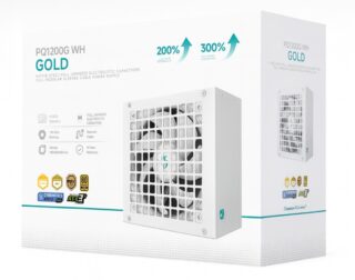 DeepCool PQ1200G WH 1200W Gamer Storm 80+ Gold/Cybenetics Fully Modular ATX Power Supply 120mm Fan