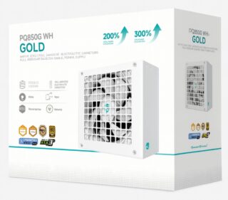 DeepCool PQ850G WH 850W Gamer Storm 80+ Gold/Cybenetics Fully Modular ATX Power Supply 120mm Fan