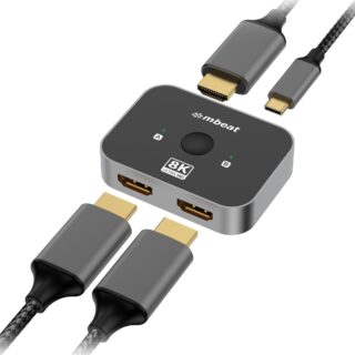 mbeatĀ® 8K Bi-directional HDMI 2.1 Switch 2 In 1 Out/1 In 2 Out 8K@60Hz resolution