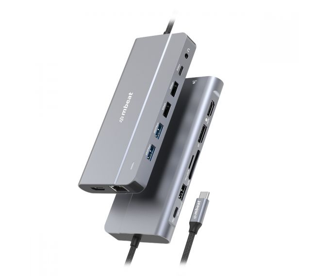 mbeat® Elite X14 Triple 4K Display Multi-Port USB-C Hub USB-C 3.2 Gen 2 × 1