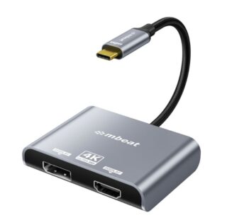 (LS) mbeatĀ® Tough Link USB-C to DPHDMI Dual 4K/60Hz MST Adapter 4K (3840x2160) @ 60Hz