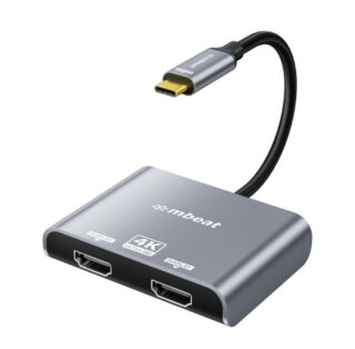 mbeat® Tough Link USB-C to Dual 4K/60Hz HDMI MST Adapter 4K (3840x2160) @ 60Hz