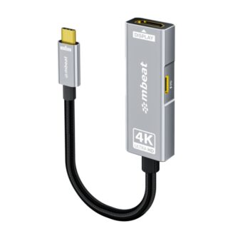 mbeat® Tough Link USB-C to HDMI Adapter with 100W PD - Space Grey  5V-20V/5A