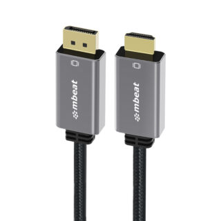 mbeat® Tough Link 1.8m 4K/60Hz Display Port to HDMI Cable -  Connects DisplayPort to HDMI 4K@60Hz (3840×2160)