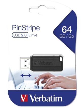 Verbatim Store'n'Go Pinstripe USB Drive 64GB (Black) – Reliable