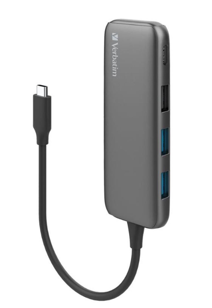 Verbatim USB-C Hub with 2 x USB-A 3.2 Gen 1 supports up to 5Gbps data transfer