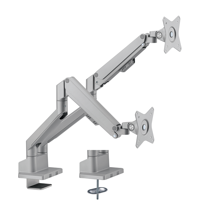 Brateck Dual Monitor Thin Gas Spring Monitor Arm Fit Most 17"-32" Monitors