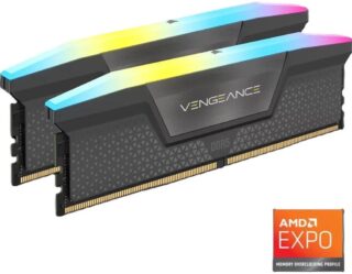 Corsair Vengeance RGB DDR5 16GB (2 x 8GB) DDR5 5200 CL40-40-40-77 1.25V Intel XMP AMD EXPO - GREY