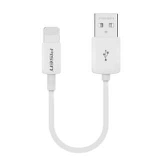 Pisen Mr White Lightning to USB-A Cable (20CM) White - Support Both Fast Charging Data Cable