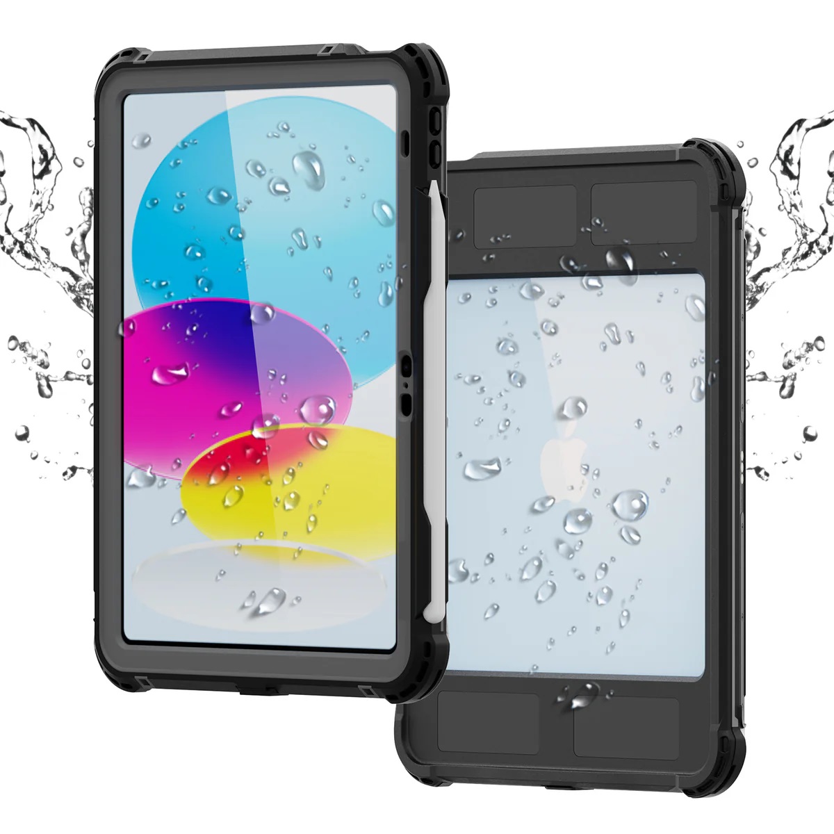 USP Apple iPad Air (11") (M2) (6th Gen) / iPad (10.9") (5th/4th Gen)WaterProof Case Black - IP68