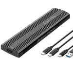 Oxhorn  USB C 3.2 Gen 2 M.2 NVMe NGFF Enclosure 10 Gbps B+M Key M.2 NVMe SSD up to 4TB 2280/2260/2242/2230 Aluminum Macs Windows USB-A Black 2 YR WTY