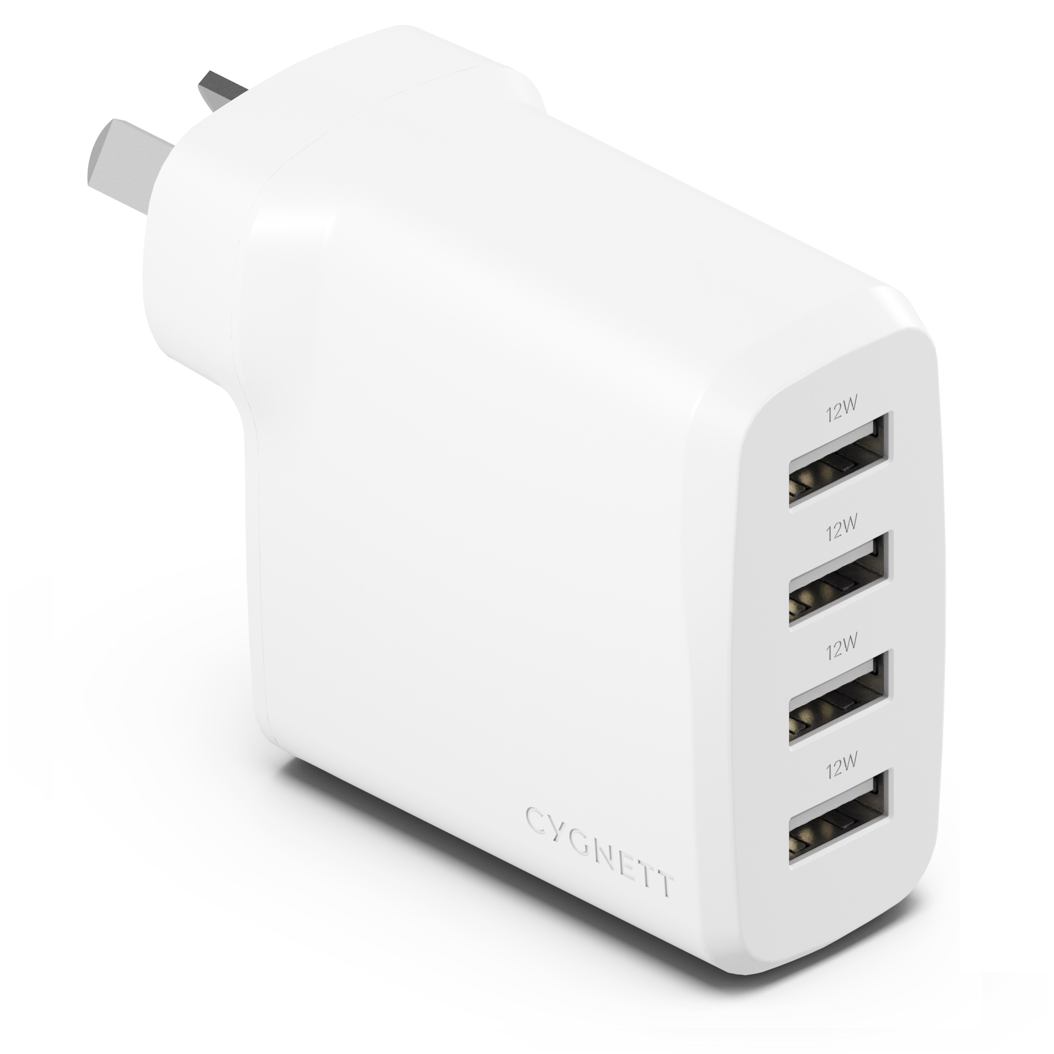 Cygnett PowerPlus 24W Multi Port USB-A Wall Charger - White(CY4768PDWCH) 4xUSB-A (12W)