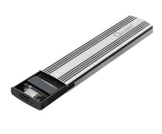 Oxhorn USB C 3.2 Gen 2 M.2 NVMe NGFF Enclosure 10 Gbps B+M Key M.2 NVMe SSD up to 4TB 2280/2260/2242/2230 Aluminum Macs Windows USB-A Silver 2 YR WTY
