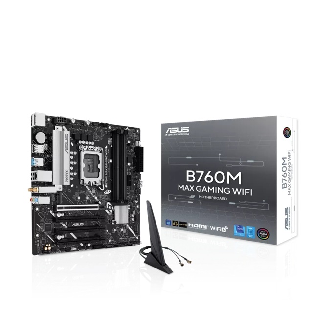 ASUS B760M MAX GAMING WIFI Intel LGA1700 mATX Motherboard Up to 192GB DDR5 (4x Slots)