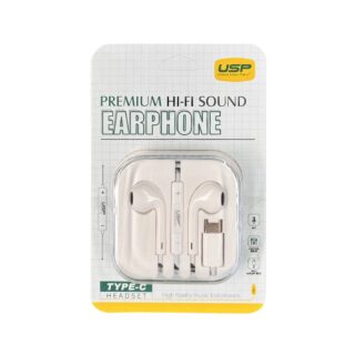 USP Earphones Type-C with Controller Compatible With All Samsung and iPhone 17/16/15 Series (Support Phone Calls)