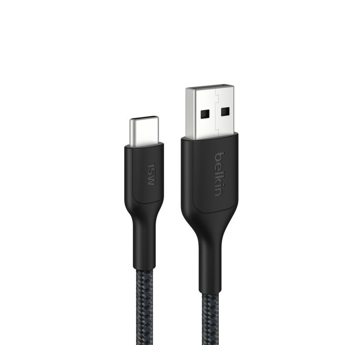 Belkin BoostCharge Pro Braided USB-C to USB-A Cable (1M) - Black (CAB022fq1MBK)