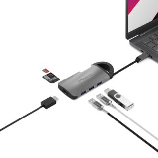 LS Cygnett Unite 7-in-1 USB-C Multiport Hub Adapter Dock (CY4550HUBC7)3xUSB-A (3.0