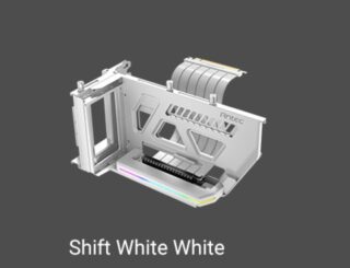 Antec RGB Adjustable Shift PCI Vertical GPU Bracket PCI-E 4.0 Riser Cable white (190mm) for 4090 7900 XTX Cards. E-ATX