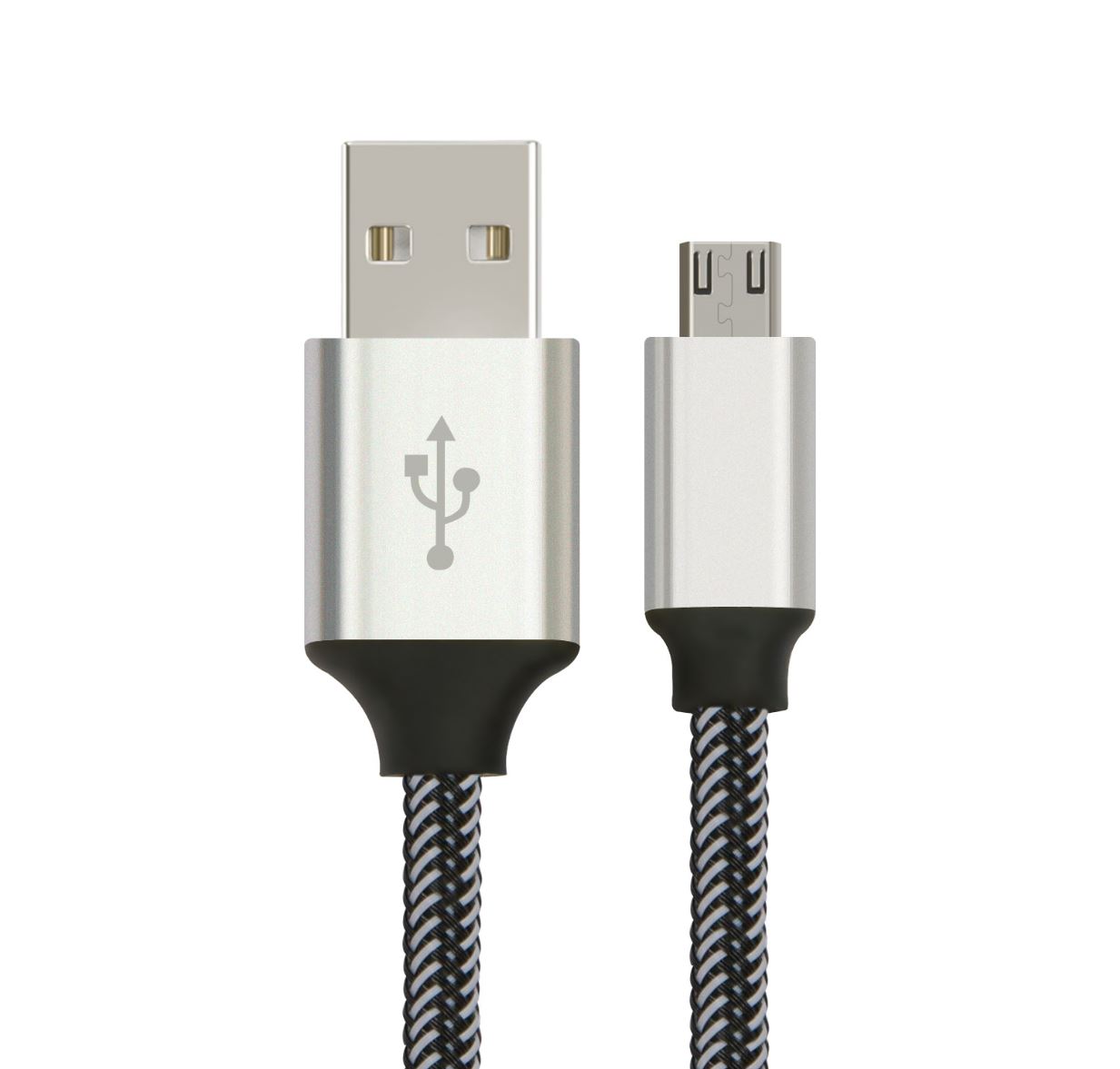 Astrotek 1m Micro USB Data Sync Charger Cable Cord Silver White Color for Samsung HTC Motorola Nokia Kndle Android Phone Tablet Devices