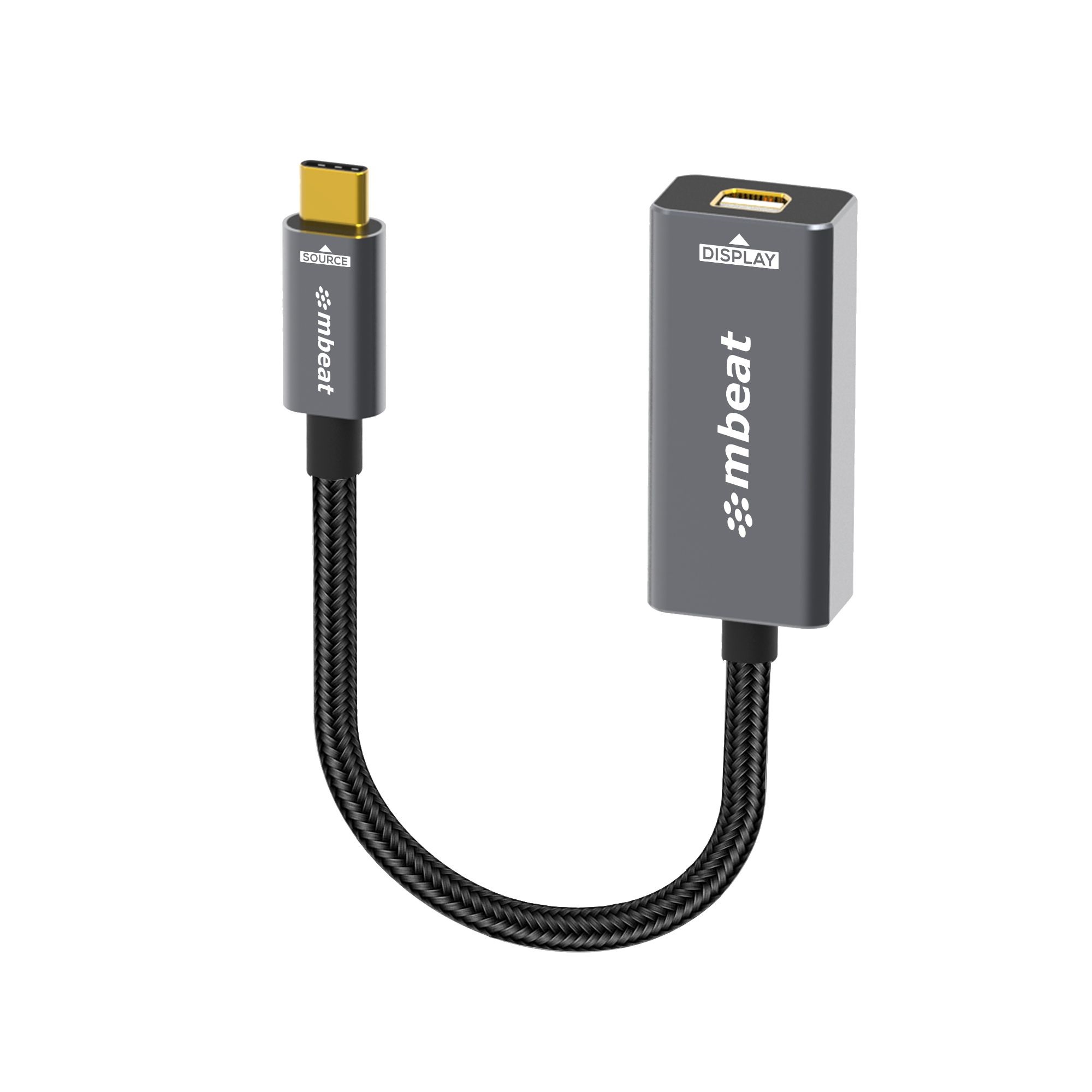 mbeat® Tough Link USB-C to Mini DisplayPort Adapter Host Interface: USB-C 3.2 Gen 2 Up to 4K@60Hz (3840×2160) Product Weight: 19.2g
