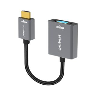 mbeat® Tough Link HDMI to VGA Adapter HDMI Support Version: 2.1 Cable Length: 15cm Up to 1080p@60Hz (1920×1080).Package Weight: 61.7g