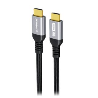 mbeat® Tough Link 1.5m Certified 8K HDMI Cable - Space Grey  HDMI 2.1 (male) to HDMI 2.1 (male) 50cm × 2.02cm × 1.13cm