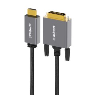 (LS) mbeat® Tough Link 1.8m HDMI to DVI Cable Up to 1080p@60Hz (1920×1080) Cable Length: 1.8m Package Weight: 163g