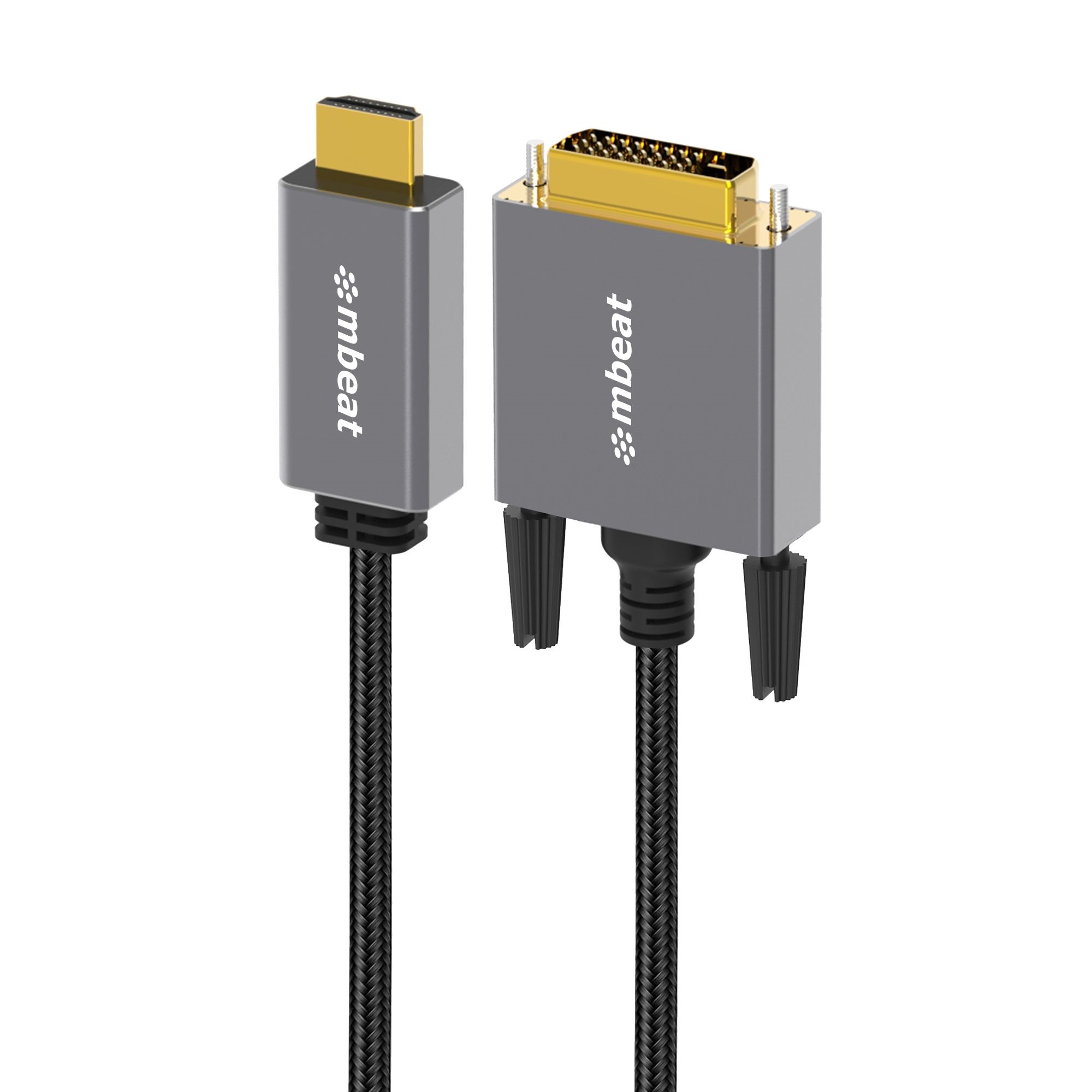(LS) mbeat® Tough Link 1.8m HDMI to DVI Cable Up to 1080p@60Hz (1920×1080) Cable Length: 1.8m Package Weight: 163g