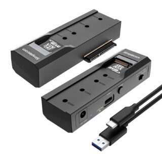 (LS)Simplecom SA536 USB to M.2 and SATA 2-IN-1 Adapter for 2.5"/3.5" HDD NVMe/SATA M.2 SSD with Power Supply USB 3.2 Gen2 10Gbps