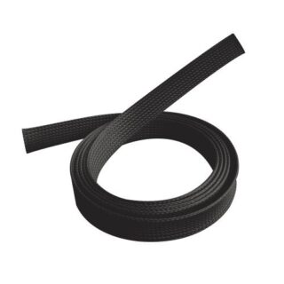 Brateck Braided Cable Sock (20mm/0.79" Width) Material Polyester Dimensions1000x20mm -- Black (LS)