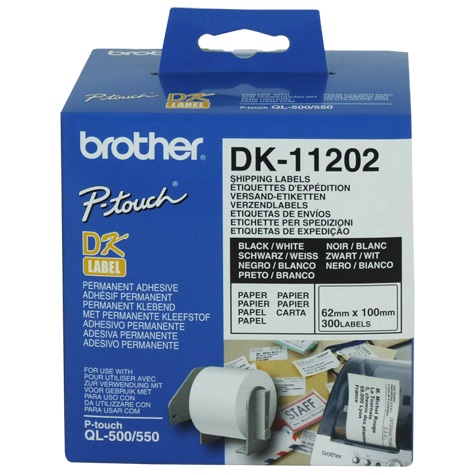 Brother White Shipping/Name Badge Labe 62mmX100mm