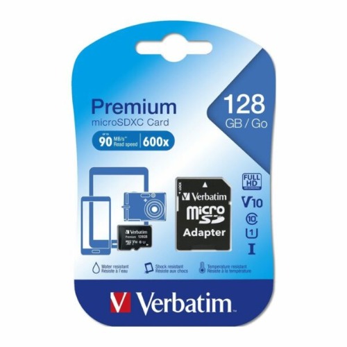Verbatim Micro SDXC 128GB (Class 10 UHS-I) w Adaptor - 600x