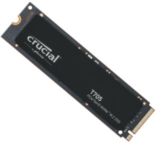 Crucial T705 2TB Gen5 NVMe SSD - 14500/12700 MB/s R/W 1200TBW 1550K IOPs 1.5M hrs MTTF DirectStorage for Intel 14th Gen AMD Ryzen 7000