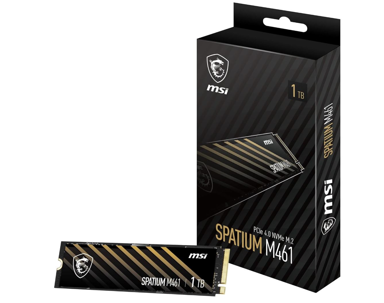 MSI SPATIUM M461 PCIe 4.0 NVMe M.2 1TB Internal SSD PCIe Gen4 NVMe (SPATIUM M461 PCIe 4.0 NVMe M.2 1TB)