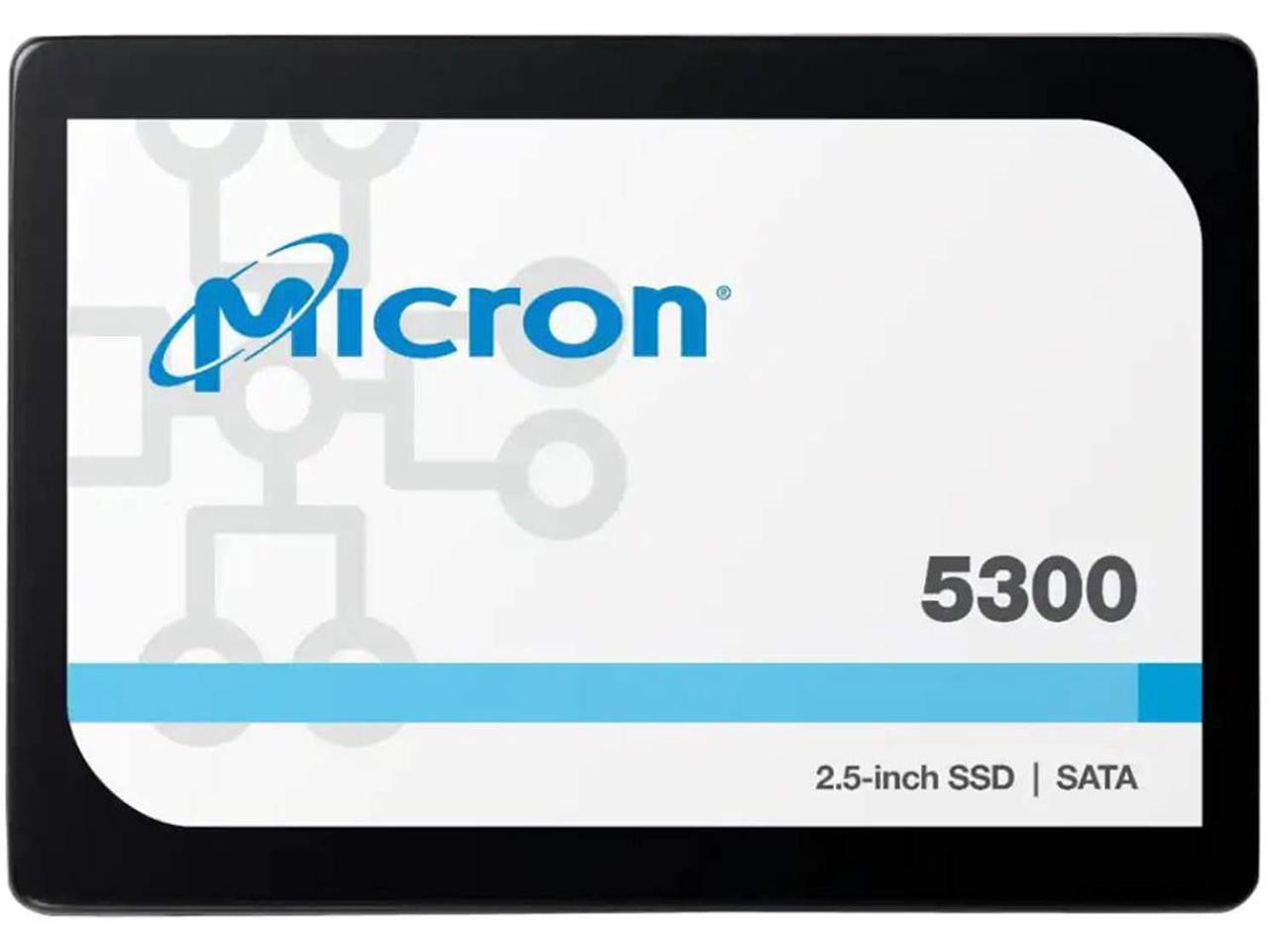 Micron 5300 PRO 960GB 2.5" SATA Enterprise SSD 540R/520W MB/s 95K/35K IOPS 2628TBW 1.5DWPD 3M hrs MTTF AES 256-bit encryption Server Data Centre 5yrs