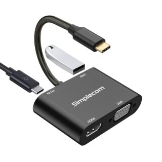 (LS)Simplecom DA440 4-in-1 USB-C Multiport Adapter with Power Delivery USB 3.0 VGA HDMI