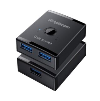 Simplecom KM125 Bi-Directional 2-Way USB 3.0 Switch 1 In 2 Out (2 In 1 Out) 5Gbps  Ideal for sharing USB device between 2 computers