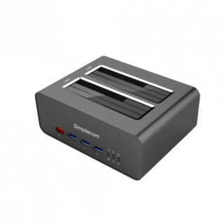 Simplecom SD352 USB 3.0 to Dual SATA Aluminium Docking Station with 3-Port Hub and 1 Port 2.1A USB Charger (LS)