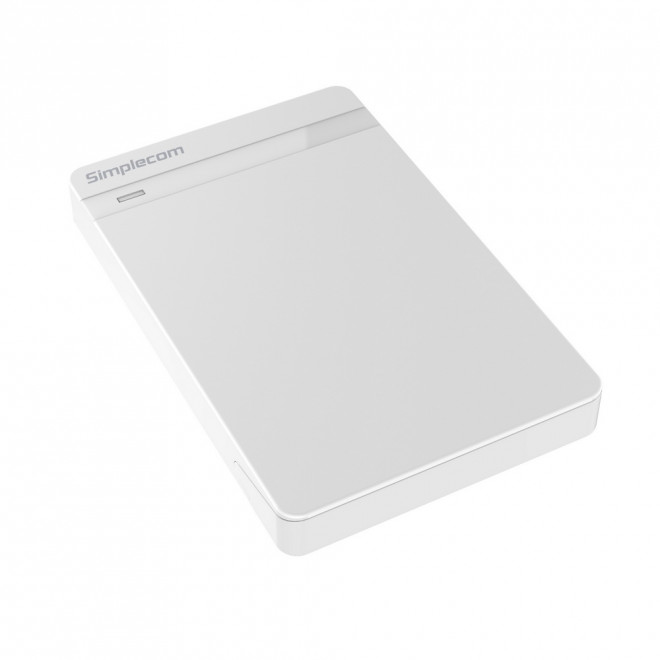 (LS)Simplecom SE203 Tool Free 2.5" SATA HDD SSD to USB 3.0 Hard Drive Enclosure - White Enclosure Super Speed USB3.0 offer Transfer Rates Up To 5Gbps