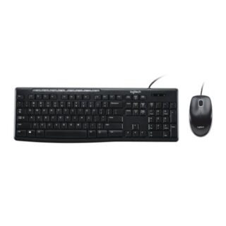Logitech MK200 USB Media Keyboard and Mouse Combo - 1000dpi USB Full-size Keyboard