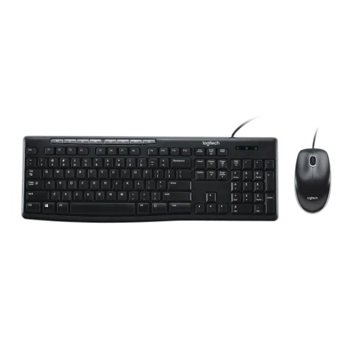 Logitech MK200 USB Media Keyboard and Mouse Combo - 1000dpi USB Full-size Keyboard