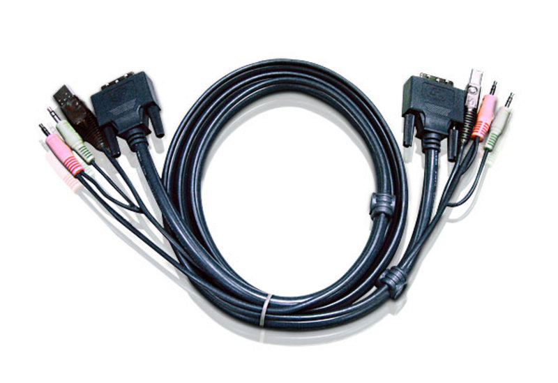 Aten KVM Cable 3m with DVI-D (Single Link) USB Audio to DVI-D (Single Link)
