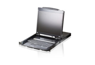 Aten Rackmount Dual Rail LCD Console VGA PS/2-USB w/ 19" LCD Display