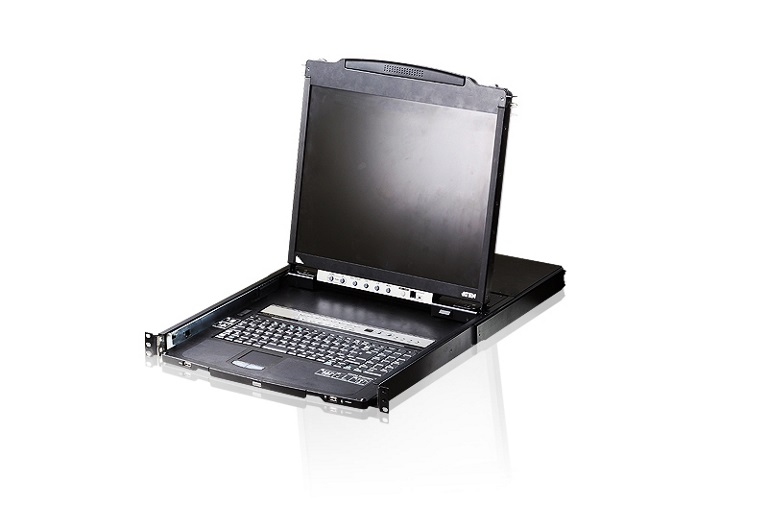 Aten Rackmount KVM Switch Dual Rail 8 Port VGA PS/2-USB w/ 19" LCD Display