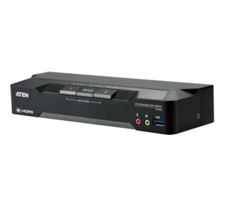 Aten CM1942-AT-U 2-Port 4K DisplayPort Dual Display Mini-Matrix Boundless KVM Switch