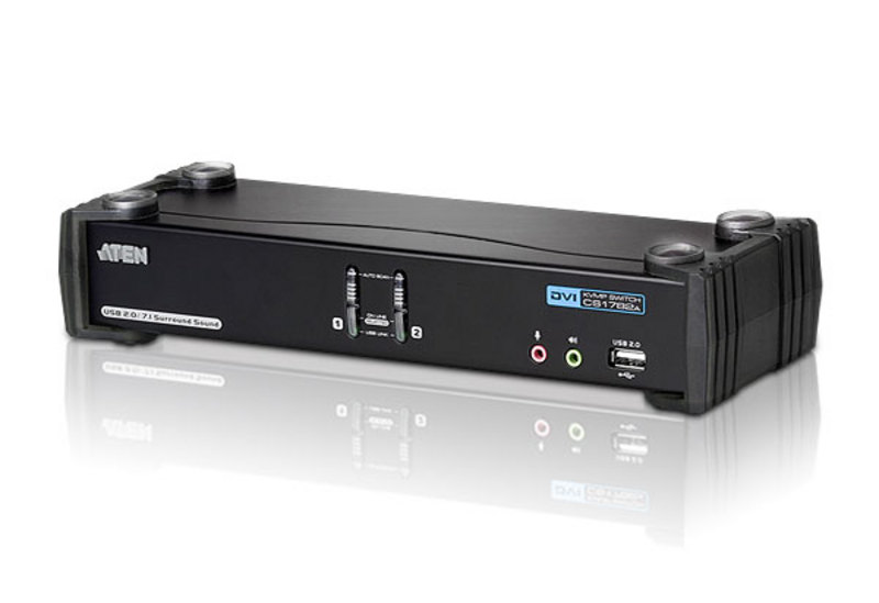 Aten Desktop KVMP Switch 2 Port Single Display DVI w/ 7.1 audio