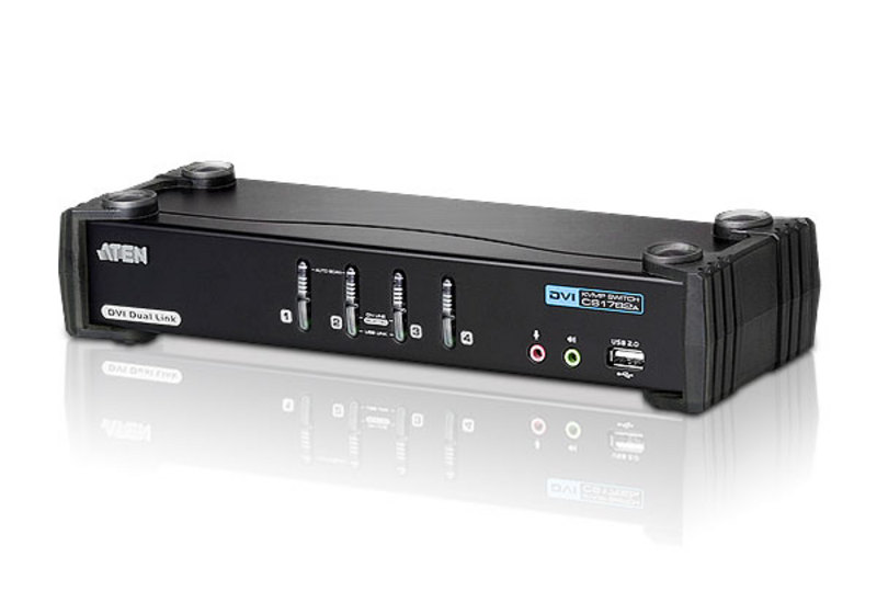 Aten Desktop KVMP Switch 4 Port Single Display DVI w/ 7.1 audio