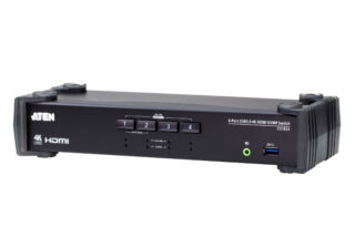 Aten Desktop KVMP Switch 4 Port Single Display 4k HDMI w/ audio mixer mode