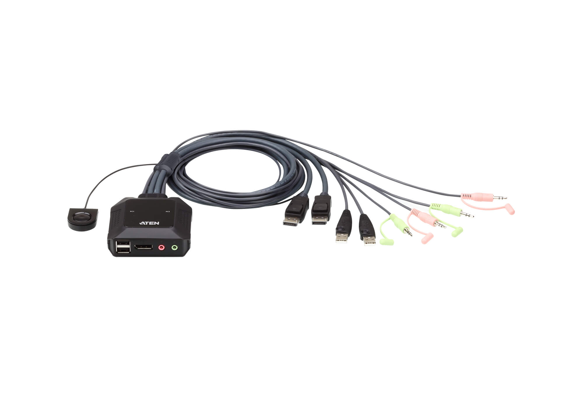 Aten Compact KVM Switch 2 Port Single Display Display Port w/ Audio