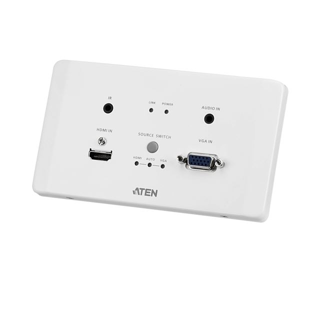 Aten VE2812AEUT HDMI VGA HDBaseT Transmitter with EU Wall Plate / PoH (4K@100m) (HDBaseT Class A)